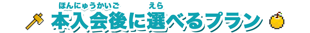 本入会後に選べるプラン